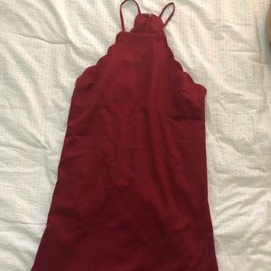 Lulus red scalloped top dress